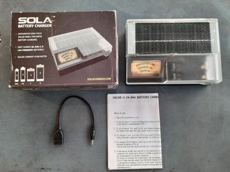 SOLA Solar Powered Rechargeable Battery Charger (New Opened Box) L@@K!