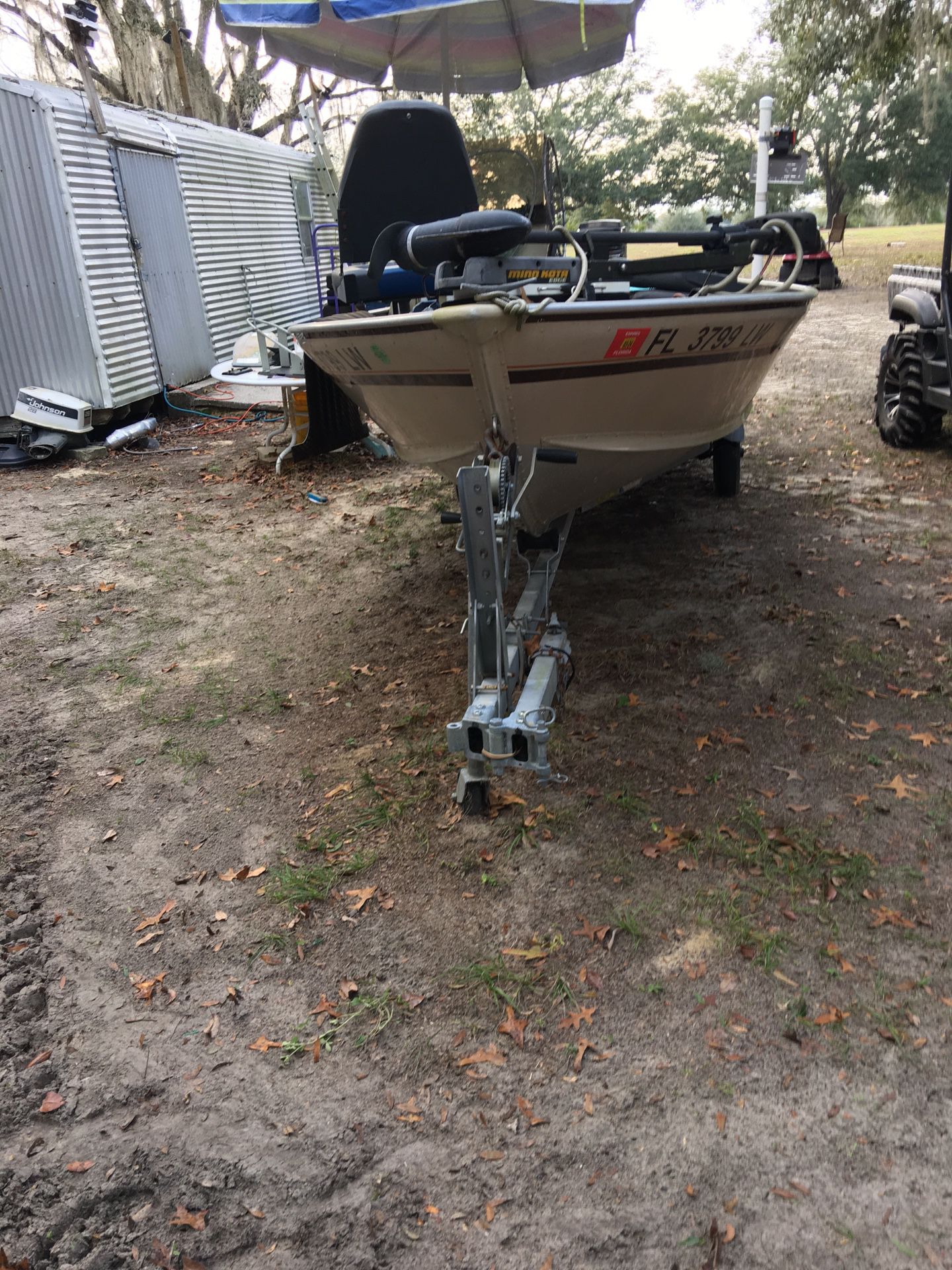 16 Foot Boat Motor And Trailer Water Ready Has A Title 