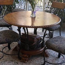 DINING TABLE | 48” DIAMETER WOOD AND METAL