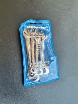 Vintage Techni-Tool 8 Pc Open End Ignition Wrench Set USA Made Easco K-D Tools Chrome
