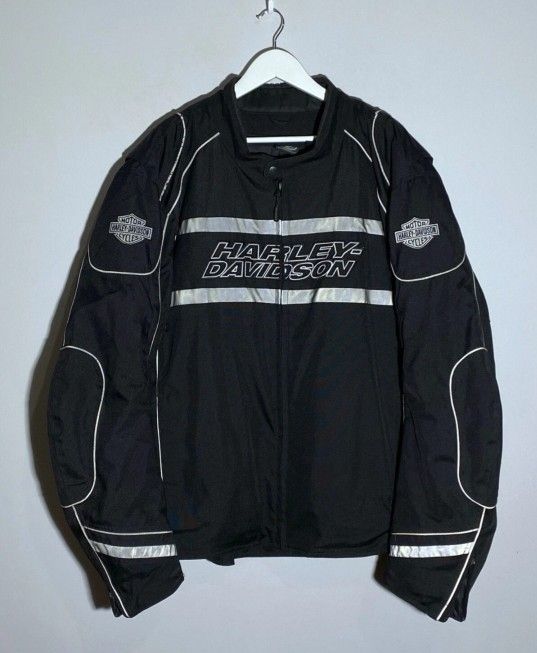 Men's Harley Davidson Reflective Motorcycle Outer Shell Jacket - Size 5x