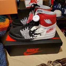 Air Jordan 1 High Dave White "Wings Of The Future " DS Brand New!! This Is A Promo Pair 100% Authentic Size 12m Very Rare One Of This Kind 