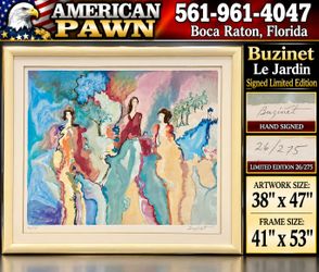 Buzinet Le Jardin Signed Limited Edition 26/275 Framed Art Print 41x53