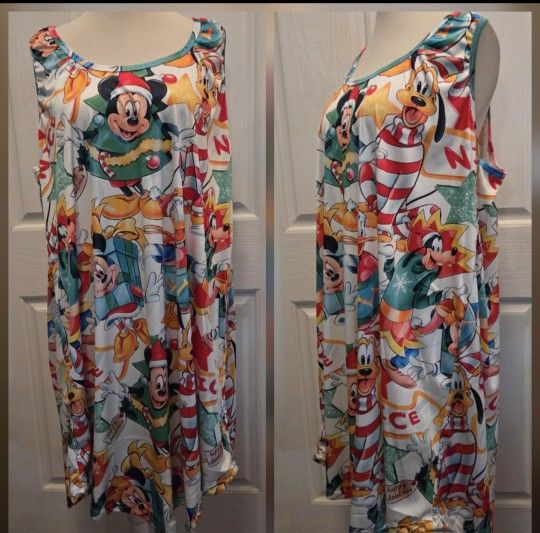 Women's Disney Christmas Dress Plus Size 3X Mickey Minnie Mouse Disneyland