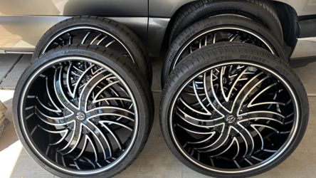 24 INCH WHEELS AND TIRES 5x115 & 5x120