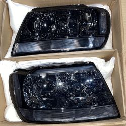 LA Zona Auto Parts 1999 to 2004 Jeep Grand Cherokee smoked Headlights Luces Micas Calaveras Faros  Ahumadas 