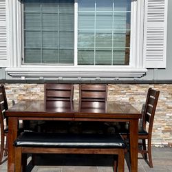 Dining Table With 4 Chairs And A Bench