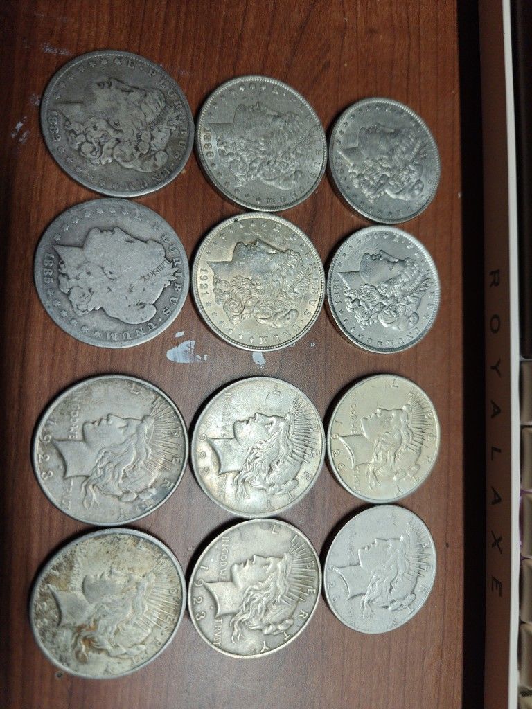 6 Morgan & 6 Peace Dollars