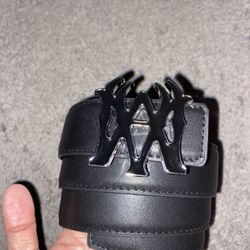 Amiri black leather belt 