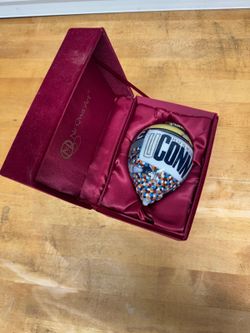 UConn Huskies Hand-Painted Glass Ornament in Presentation Box