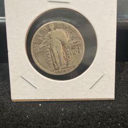 1928 Silver Standing Liberty Quarter In Extra Fine Condition 