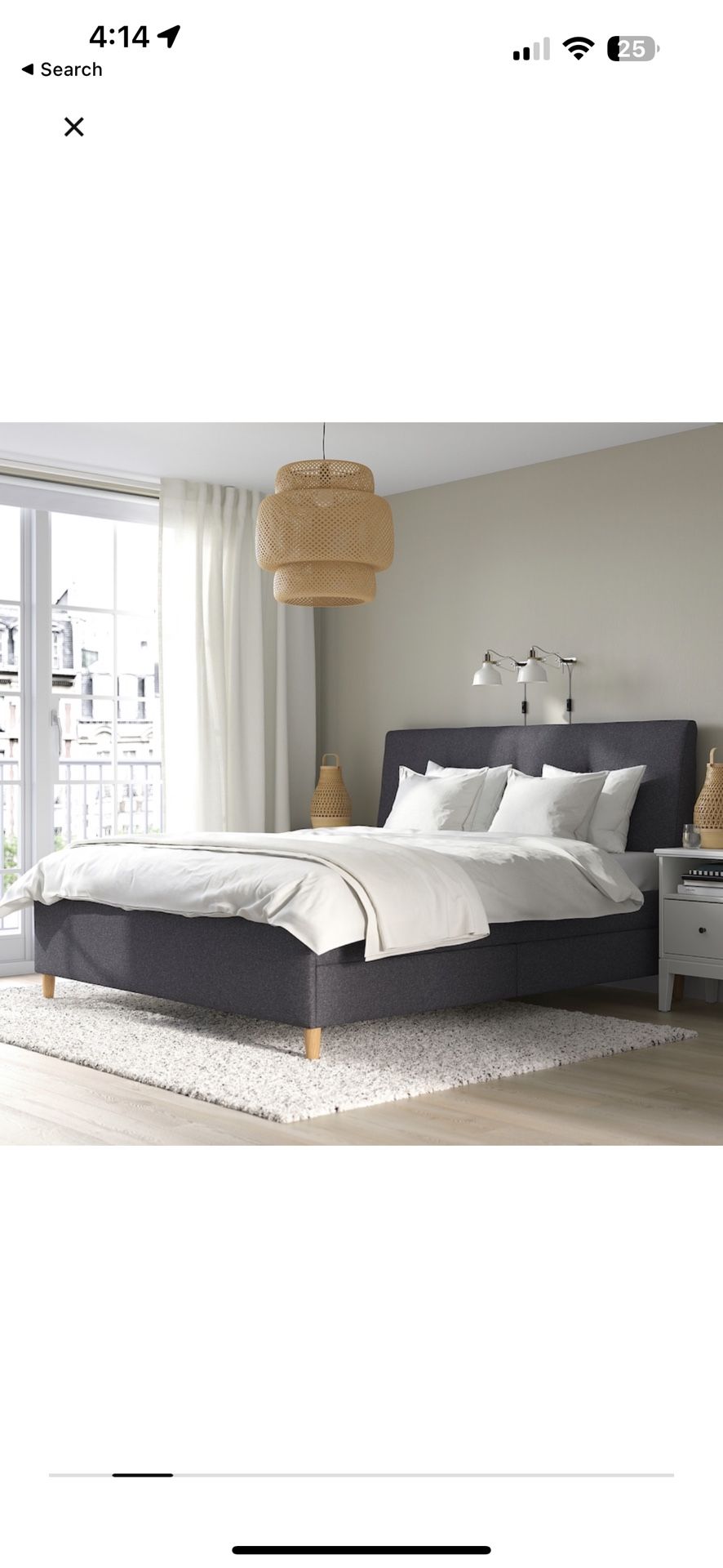 IKEA Idanas Upholstered Storage King Size Bed