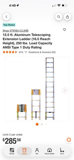 12.5 ft. Aluminum Telescoping Extension Ladder