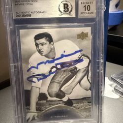 Mike Ditka HOF Signed 2015 Upper Deck #4 Pitt Panthers Chicago Bears BGS BAS 10