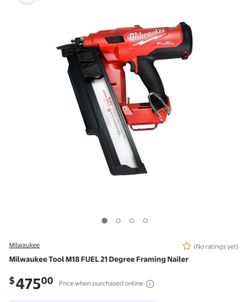 Milwaukee fraiming nailer with  charger
