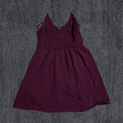 Burgundy babydoll dress with adjustable straps