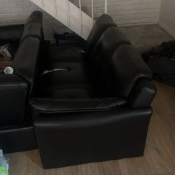 Free Black Leather Couch 