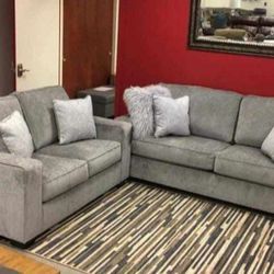 Alloy Sofa And Loveseat Living Room Set. Financing Options Available 