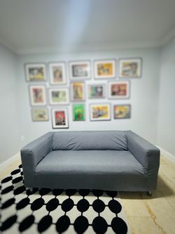 Gray Fabric Two-Seat Sofa