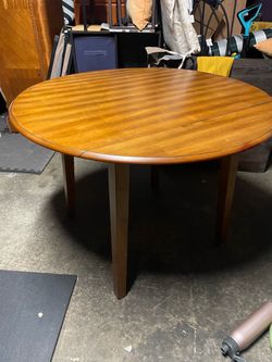 Round Wood Drop-Leaf Dining Table ( MADE IN VIETNAM