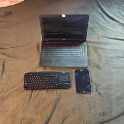 HP 15-ba009dx 2016 Lab Top For Parts, Samsung Galaxy Tablet 2013,  Logitech K400 Keyboard 