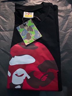 BAPE A Bathing Ape Black Camo Ape Head Tee