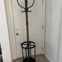 Hall Tree Coat Hanger W/umbrella Holder  
