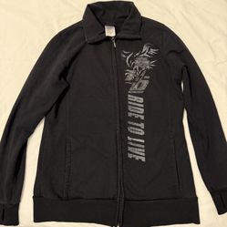 Harley Davidson Womens Size M Black Full Zip Jacket