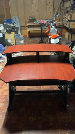Studio Trends STLD46 46" Studio Desk With Dual 4 RU Racks Cherry