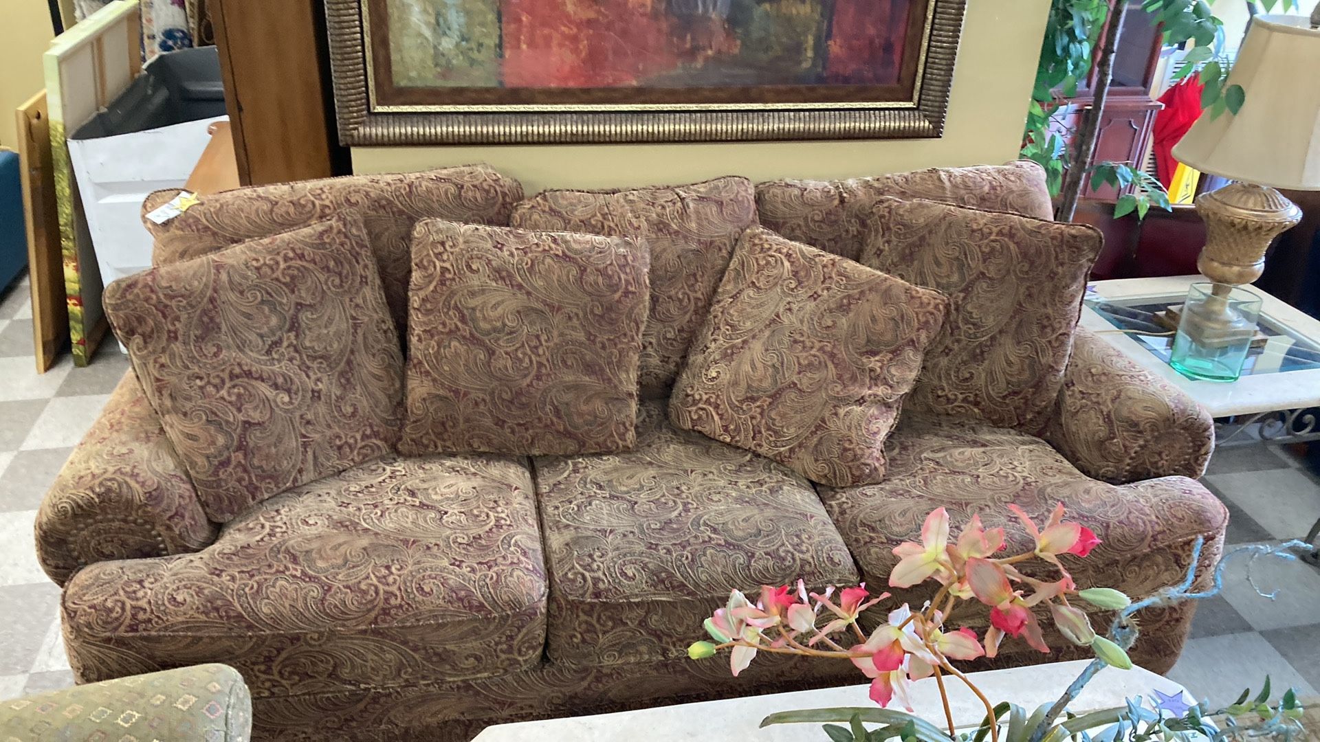 Craftmaster Red/Gold Sofa