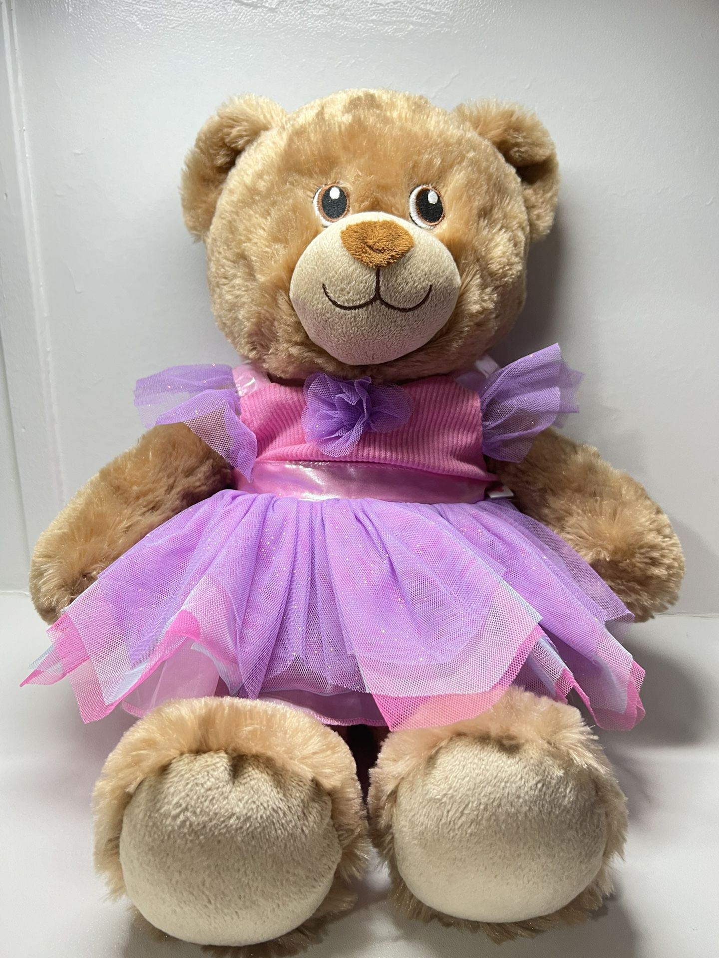 Build A Bear Plush Brown Teddy Pink Ballerina Dress Tutu Outfit
