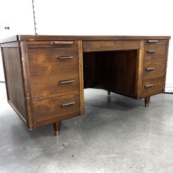 Vintage Mid Century Jofco Wooden Tanker Office Desk