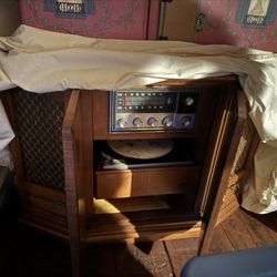 Mid-Century Record Player Cabinet 