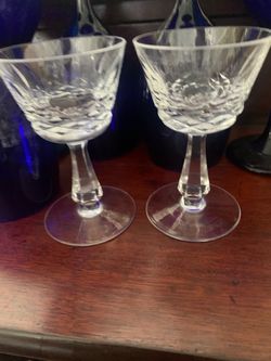Pair of cut glass clarets
