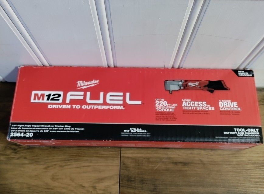 M12 Milwaukee FUEL  Lithium-Ion Brushless Cordless 3/8 in. Right Angle Impact Wrench (Tool-Only)