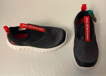 Brand new Boys Rugged Shark black/red water shoes size 8 Kids