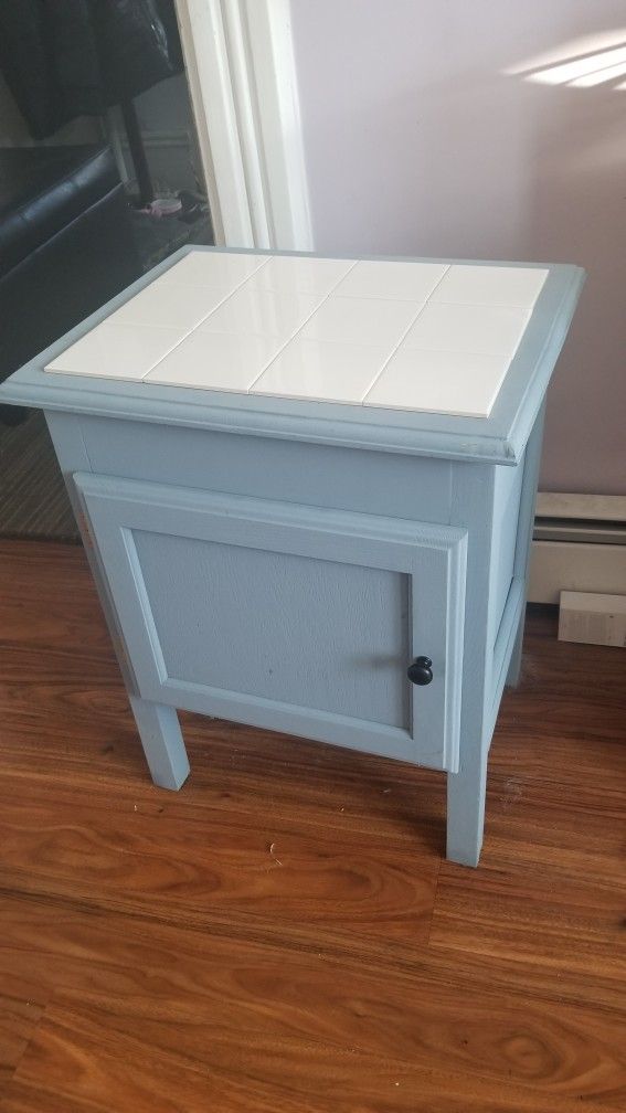 Beautiful Nightstand With Baby Blue Paint INCLUDED!