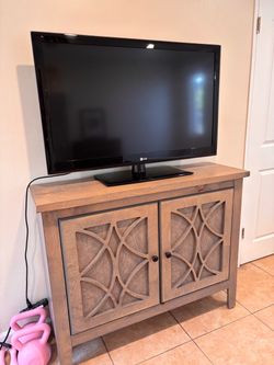 Wood TV Stand Cabinet and 2 additional furniture set
