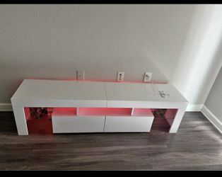 WHITE TV STAND w/ LED’s