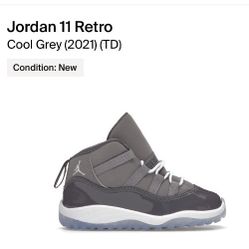 Jordan 11 Retro Cool Grey Toddler Size 4C