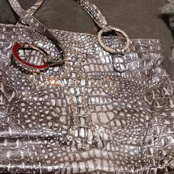 RAVIANI PURSE WITH CROSS DESIGN WITH STONES
