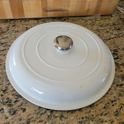 White Enamel Pot Lid for Dutch oven pot 12"