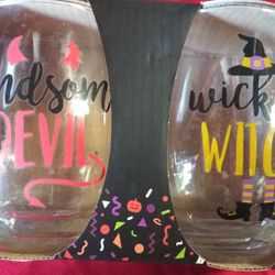 Halloween Stemless Wine Glasses