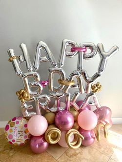 Happy birthday balloon arrangement