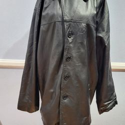 Men's Leather Coat Size Large 