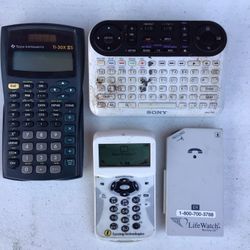 various electronics Sony Querty Google TV Remote  Texas Instruments Calculator Tuning Technologies Student Clicker Life Watch Cardiac Recorder