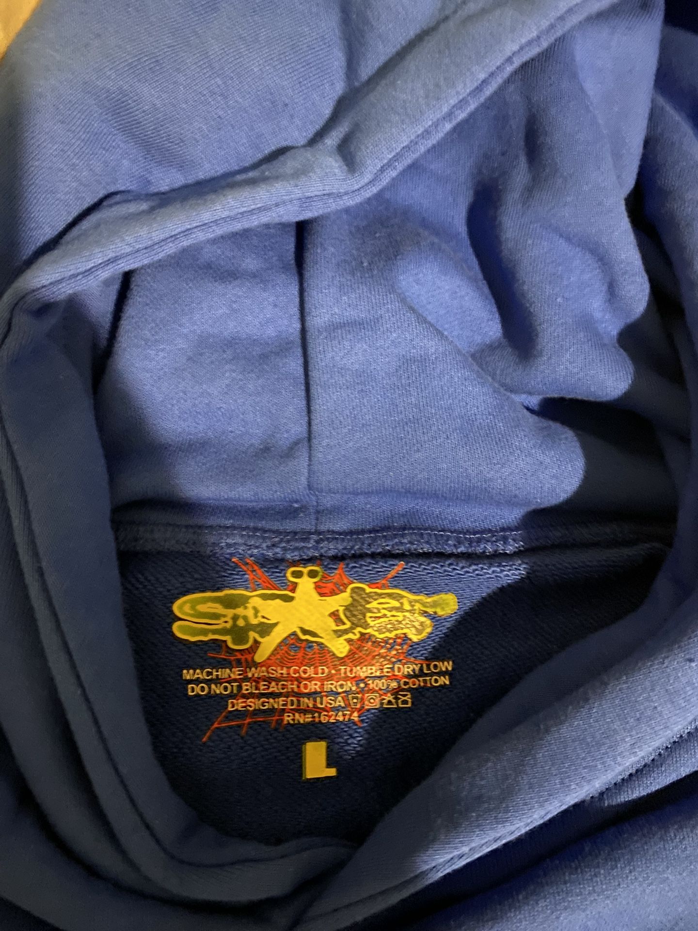 Sp5der Men's TC Hoodie Blue Size Large