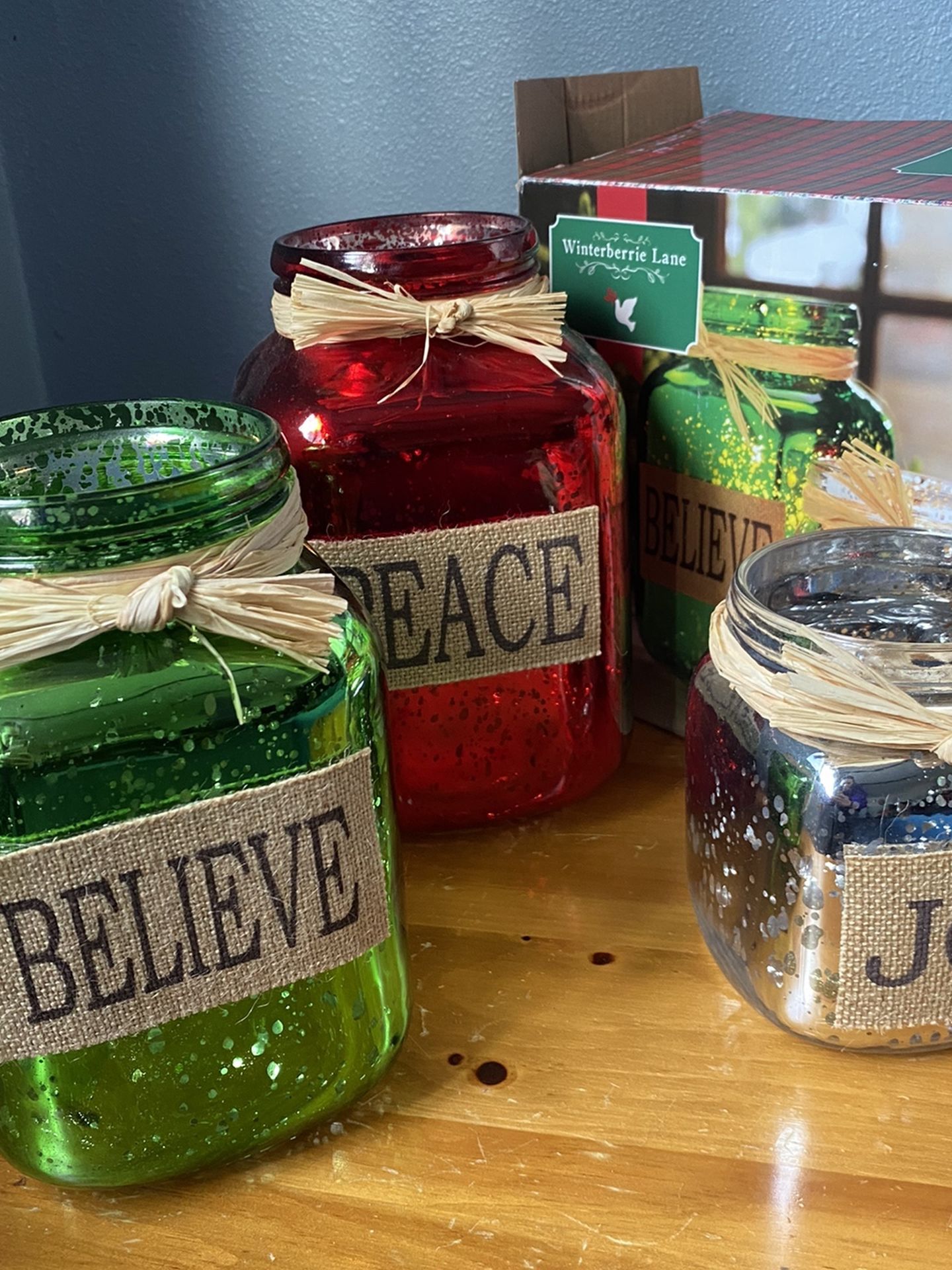 Christmas Candle Holder Jars