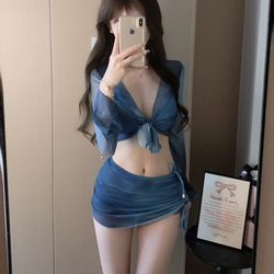 Second - hand Original Sheer Blue Lingerie Set