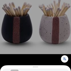 Minimalist Stick Match Ceramic Holders Two In One Box 